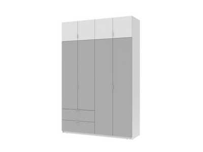 Распашной шкаф для одежды Doros Лукас Белый / Серый 180х50х240 (80737073) 80737073-1782247697 фото