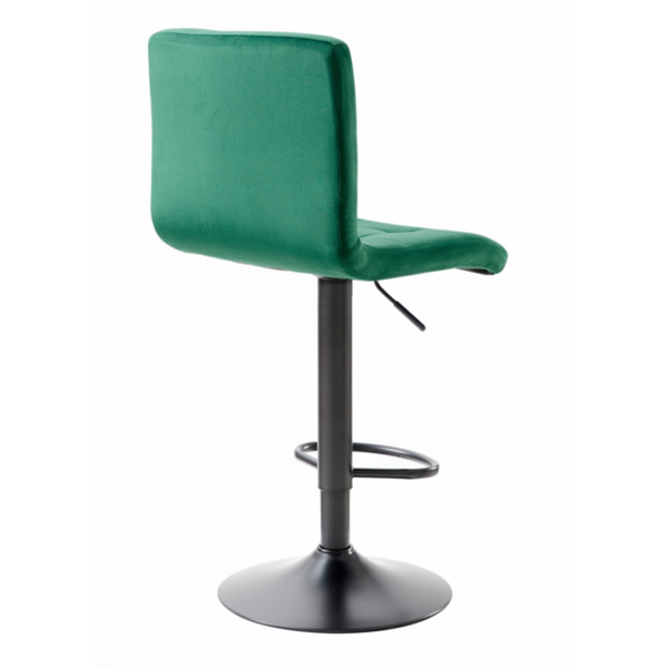 Барний стілець зі спинкою Bonro B-0106 велюр зелений з чорною основою (42400406) borno42400406 фото