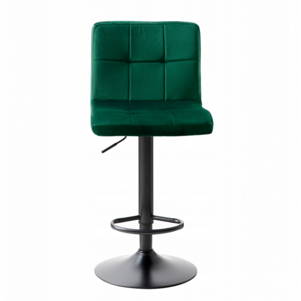 Барний стілець зі спинкою Bonro B-0106 велюр зелений з чорною основою (42400406) borno42400406 фото