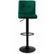 Барний стілець зі спинкою Bonro B-0106 велюр зелений з чорною основою (42400406) borno42400406 фото 2