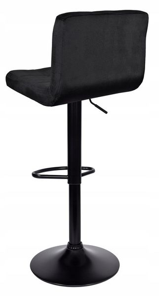 Барний стілець зі спинкою Bonro B-0106 велюр чорний з чорною основою (42400306) borno42400306 фото