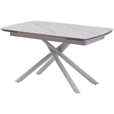 Palermo White Marble стіл розкладний кераміка 140-200 см DT107S-WHITE MARBLE фото