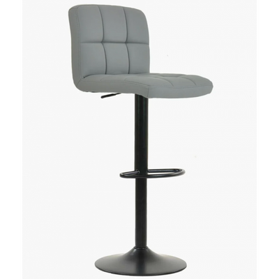 Барный стул со спинкой Bonro B-0106 серый с черным основанием (42400428) borno42400428 фото