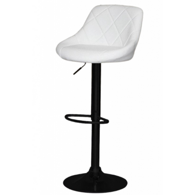 Барний стілець зі спинкою Bonro B-074 білий з чорною основою (42400407) borno42400407 фото