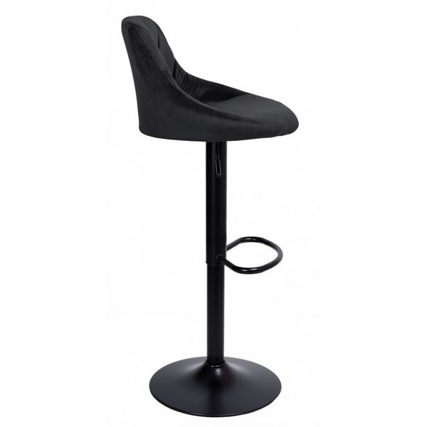 Барний стілець зі спинкою Bonro B-074 велюр чорне з чорною основою (42400303) borno42400303 фото