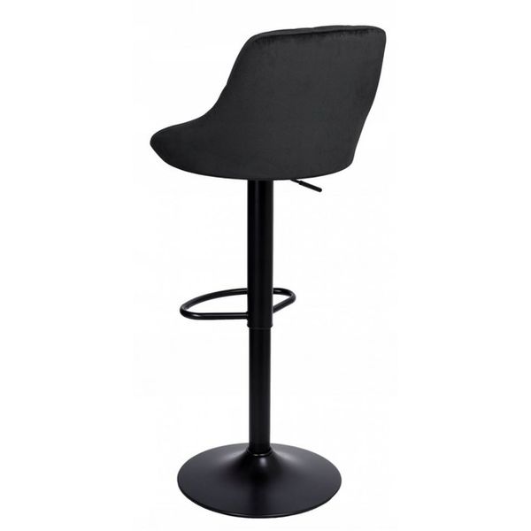 Барний стілець зі спинкою Bonro B-074 велюр чорне з чорною основою (42400303) borno42400303 фото
