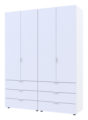 Розпашна Шафа для одягу Doros Гелар комплект Білий 2+2 ДСП 155х49,5х203,4 (42002117) 42002117-1782247646 фото