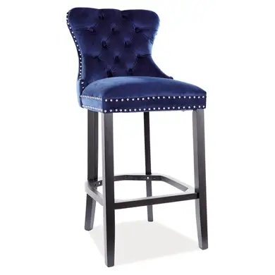 Барный стул August H-1 Velvet Синий SIGNAL 2566 фото