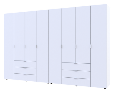 Распашной шкаф для одежды Doros Гелар комплект Белый 4+4 ДСП 310х49,5х203,4 (42002121) 42002121-1782247650 фото
