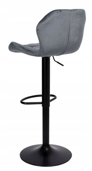 Барний стілець зі спинкою Bonro B-087 велюр сіре з чорною основою (42400304) borno42400304 фото