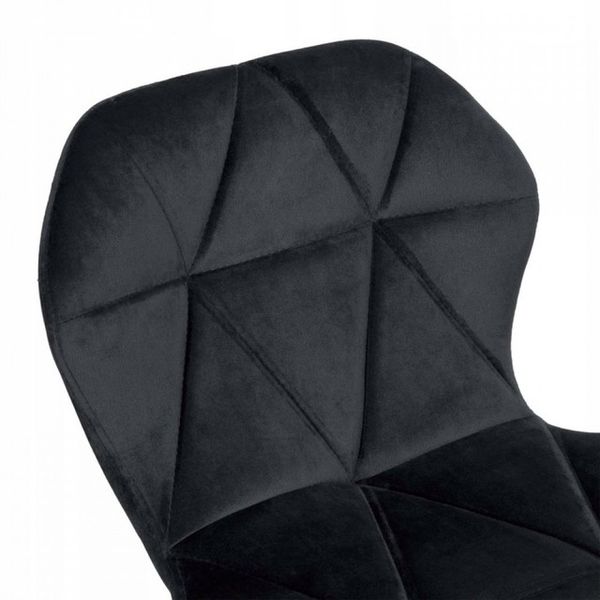 Барний стілець зі спинкою Bonro B-087 велюр чорне з чорною основою (42400408) borno42400408 фото