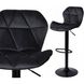 Барний стілець зі спинкою Bonro B-087 велюр чорне з чорною основою (42400408) borno42400408 фото 1