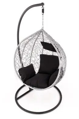 Кресло подвесное кокон EGGY Ротанг Серый/Черный HALMAR 2848-1 фото