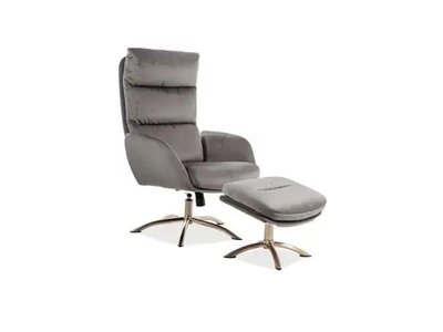 Кресло Monroe Velvet Серый 110 х 68 см SIGNAL 2738 фото