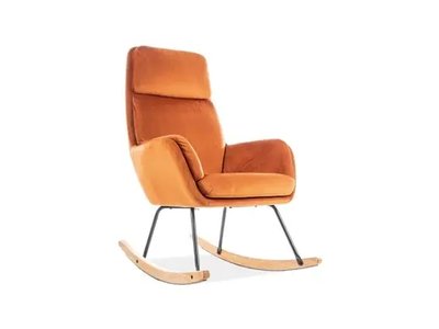 Кресло-качалка Hoover Velvet Оранжевый 106 х 70 см SIGNAL 2777 фото