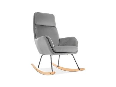 Кресло-качалка Hoover Velvet Серый 106 х 70 см SIGNAL 2778 фото