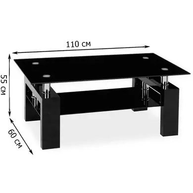 Журнальний столик Lisa II Чорний 110х60 см SIGNAL 2015 фото
