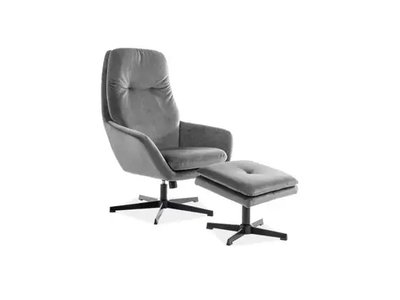 Кресло с подставкой для ног Ford Velvet Серый 75 х 72 см SIGNAL 2771 фото