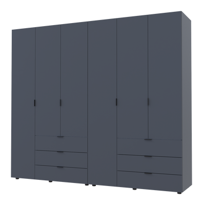 Распашной шкаф для одежды Doros Гелар комплект Графит 3+3 ДСП 232,4х49,5х203,4 (42002126) 42002126-1782247677 фото