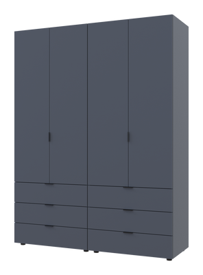Распашной шкаф для одежды Doros Гелар комплект Графит 2+2 ДСП 155х49,5х203,4 (42002131) 42002131-1782247684 фото