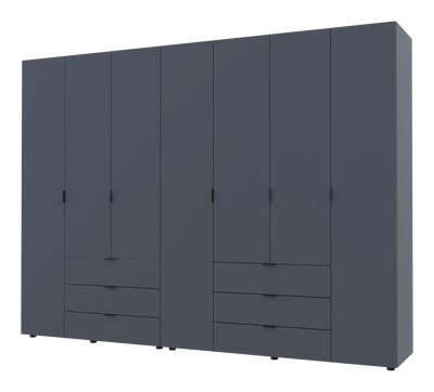 Распашной шкаф для одежды Doros Гелар комплект Графит 3+4 ДСП 271,2х49,5х203,4 (42002128) 42002128-1782247679 фото