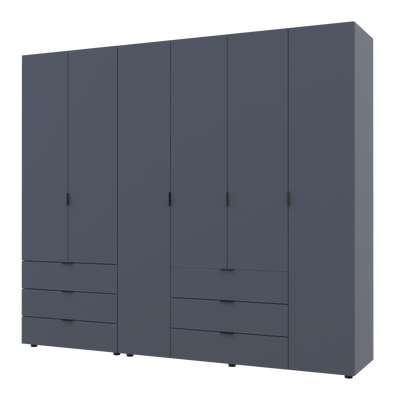 Распашной шкаф для одежды Doros Гелар комплект Графит 2+4 ДСП 232,5х49,5х203,4 (42002133) 42002133-1782247686 фото