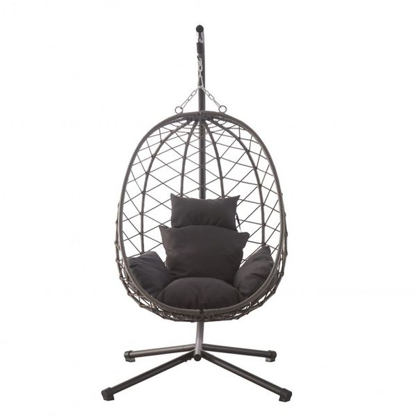 Подвесное кресло-качалка кокон Bonro B-015 черно-серое (42400409) borno42400409 фото