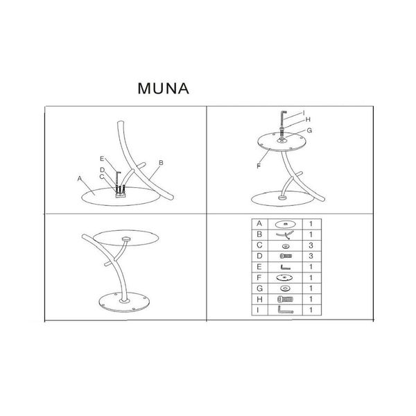 Журнальный столик Muna Прозрачный 50х50 см SIGNAL 1632 фото