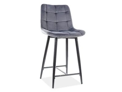 Барный стул CHIC H-2 Velvet Серый SIGNAL 7393 фото