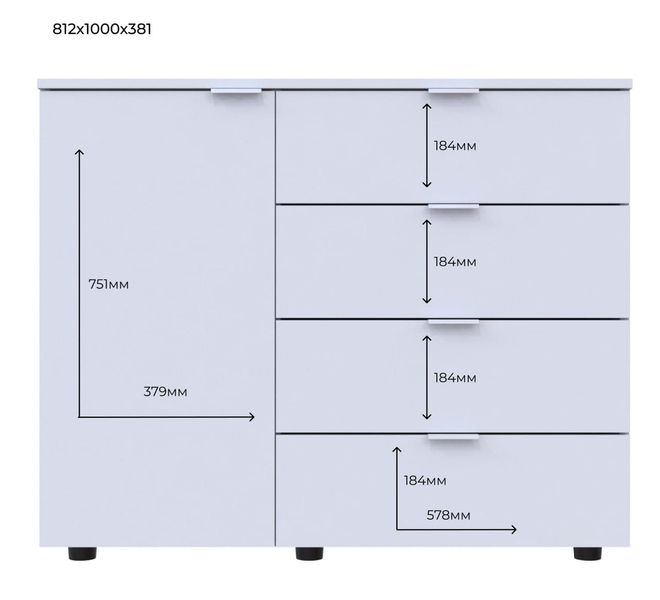Комод GС1 Doros 100х40х81,2 41510028-1782247288 фото