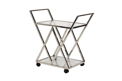 Сервірувальний стіл K-01 прозорий + срібло Vetro-K-1-clear/silver фото