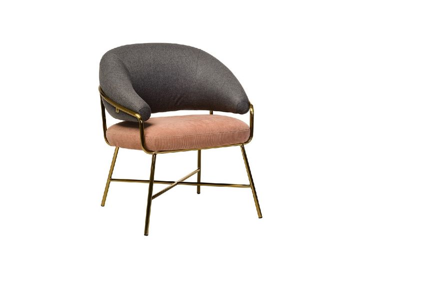 Кресло "Адель" серый + розовый Vetro-adele-grey-pink-armchair фото