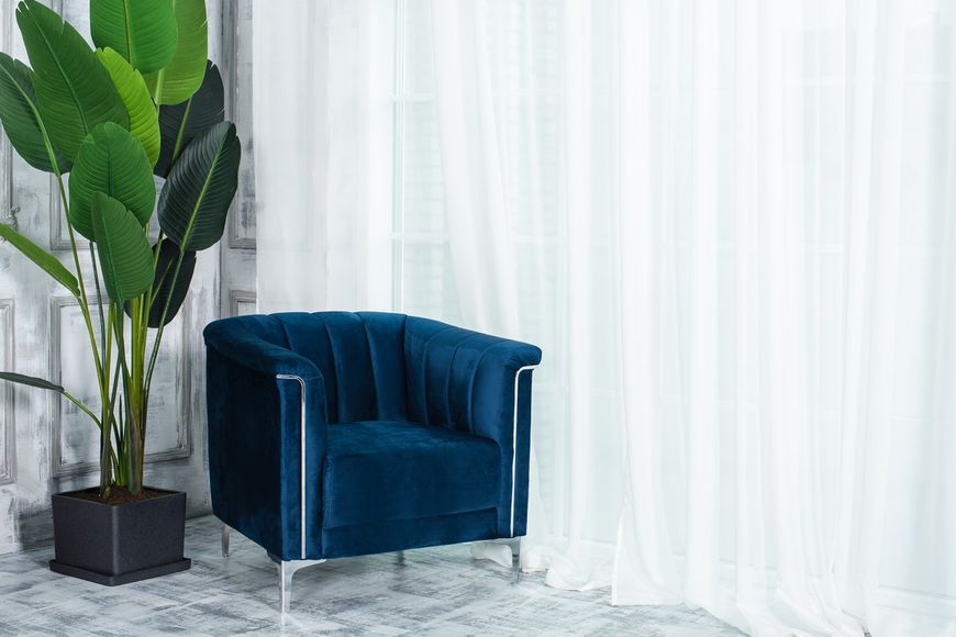 Крісло "Джованні" індіго + срібло Vetro-Giovanni-indigo-velvet-armchair фото