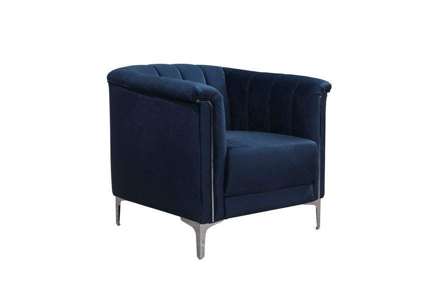 Кресло "Джованни" индиго + серебро Vetro-Giovanni-indigo-velvet-armchair фото