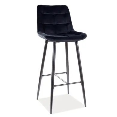 Барный стул Chic H-1 Velvet Черный SIGNAL 2575-1 фото