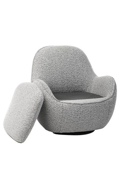 Поворотное кресло Vetro Mebel Каллисто Vetro-Callisto-gray- ripples-swivel-chair фото