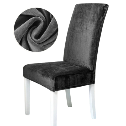 Вельветовий чохол для стільця Diana Textile Velvet al2203Dark-Grey фото