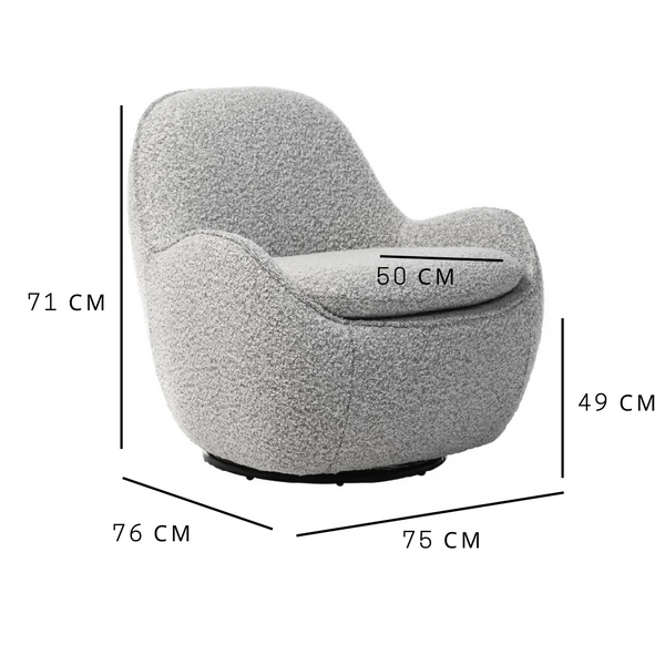 Поворотное кресло Vetro Mebel Каллисто Vetro-Callisto-gray- ripples-swivel-chair фото