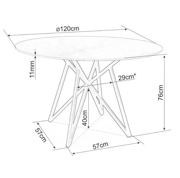 Стіл круглий Murano ⌀ 120 см SIGNAL 8244 фото
