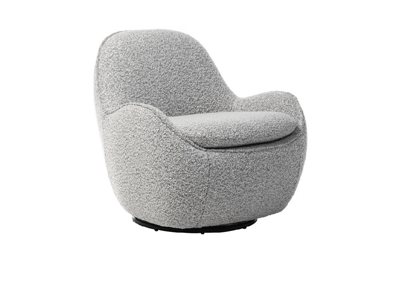 Поворотное кресло Vetro Mebel Каллисто Vetro-Callisto-gray- ripples-swivel-chair фото