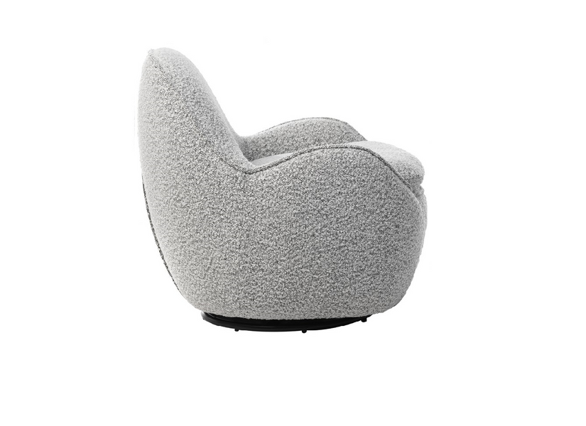 Поворотное кресло Vetro Mebel Каллисто Vetro-Callisto-gray- ripples-swivel-chair фото