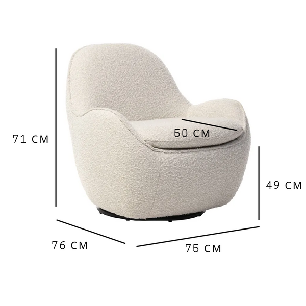 Поворотное кресло Vetro Mebel Каллисто Vetro-Callisto-ivory-swivel-chair фото