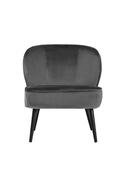 Кресло "Фабио" серый велюр + черный Vetro-fabio-grey-armchair фото