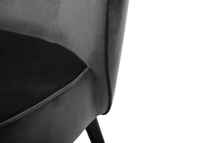 Кресло "Фабио" серый велюр + черный Vetro-fabio-grey-armchair фото