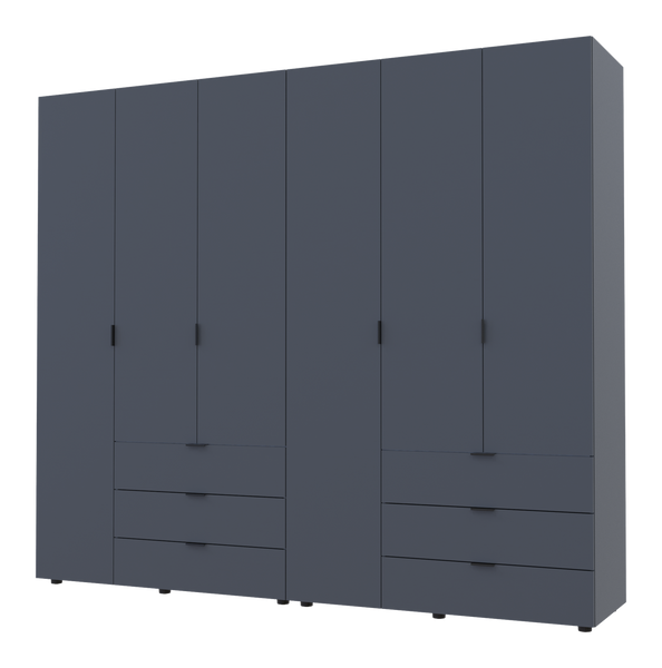 Распашной шкаф для одежды Doros Гелар комплект Графит 3+3 ДСП 232,4х49,5х203,4 (42002126) 42002126-1782247677 фото